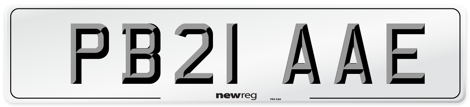 PB21 AAE Number Plate from New Reg